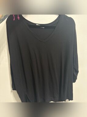 Double Zero Black V-Neck Women’s Top